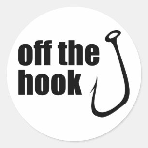 Sticker Rond Hors Du Crochet ~ Pêcheur De Poisson