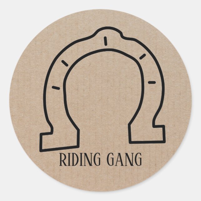 Sticker Rond Horse équitation Gang Horseshoe (Devant)