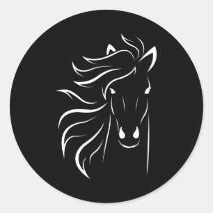 Sticker Rond Horse Motif - Cheval