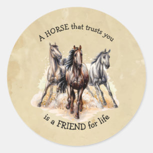 Sticker Rond HORSE that Trust AMIEND for life Cote Award