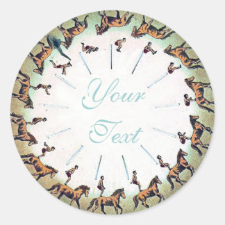 Sticker Rond Horseback Sommersault