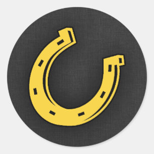 Sticker Rond Horseshoe jaune ambre