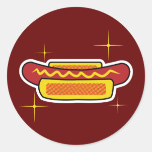Sticker Rond Hot-dog