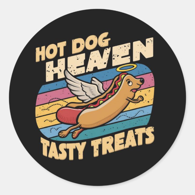 Sticker Rond Hot Dog Heaven (Devant)
