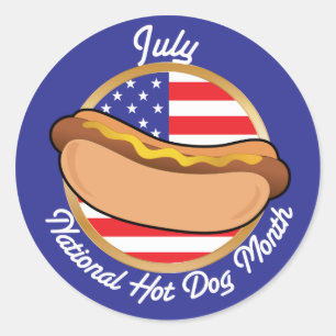 Sticker Rond Hot Dog National