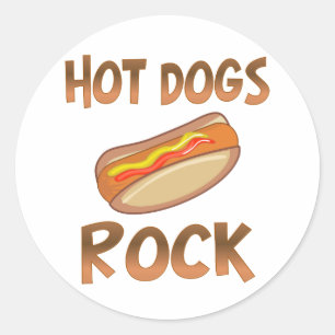 Sticker Rond Hot Dogs Rock