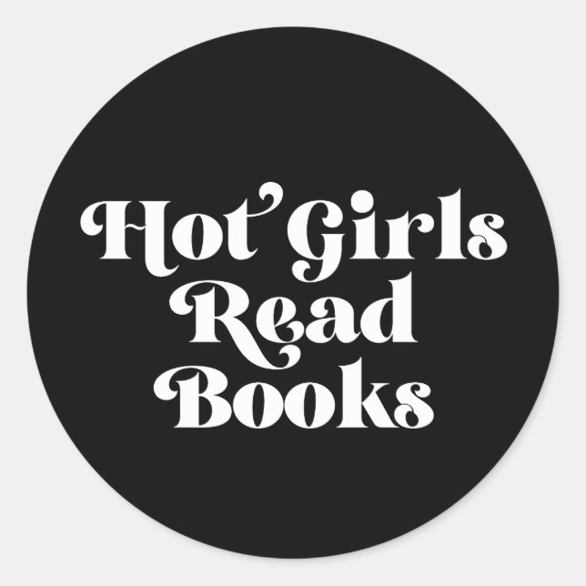 Sticker Rond Hot Girls Lire des livres (Devant)