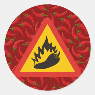 Sticker Rond Hot pepper danger