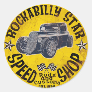 Sticker Rond Hot Rods Speed shop