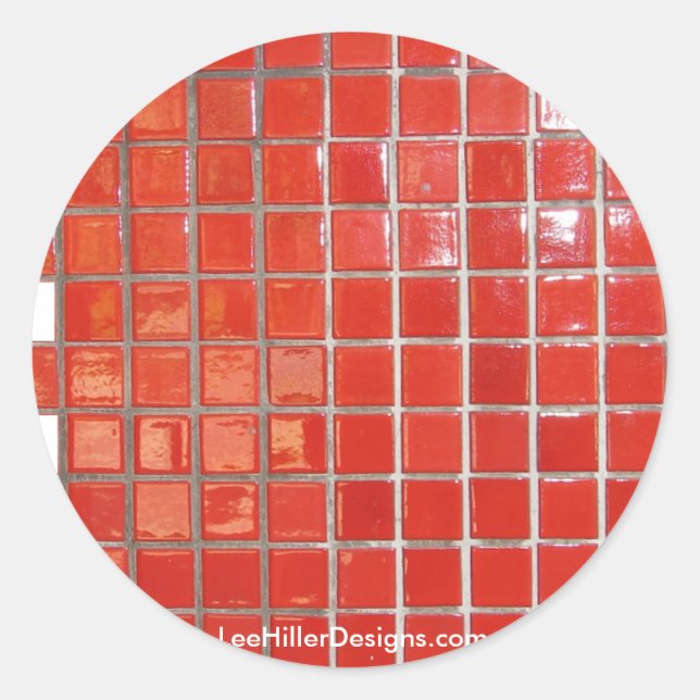 Sticker Rond Hot Springs, AR Red Tiles Central Ave Dons (Devant)