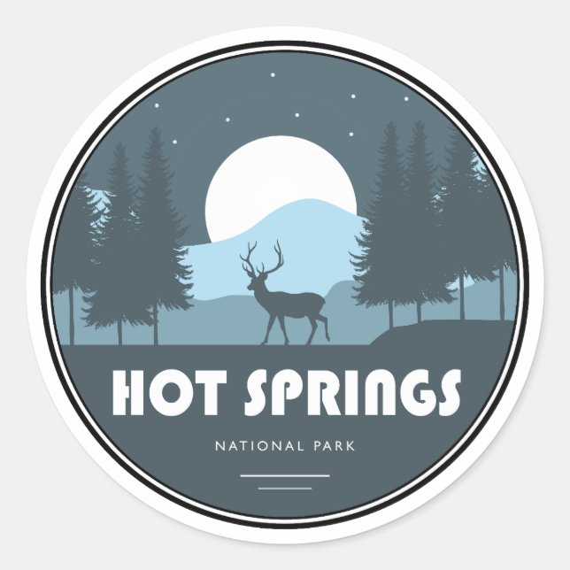 Sticker Rond Hot Springs National Park Deer (Devant)