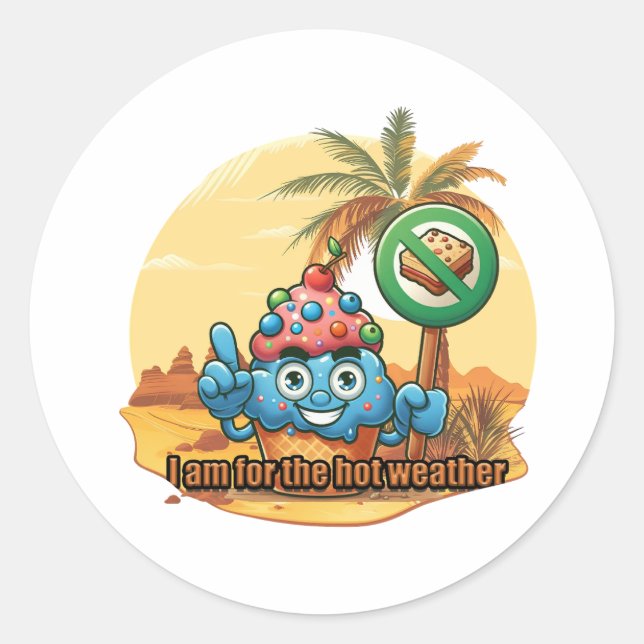 Sticker Rond Hot Weather Hero (Devant)
