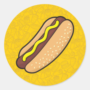 Sticker Rond Hotdog