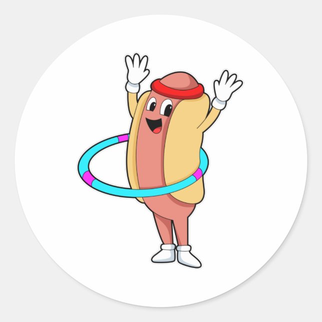 Sticker Rond Hotdog at Fitness avec Flywheel (Devant)