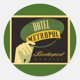 Sticker Rond Hôtel Metropol Budapest Hongrie Chapeau de groom