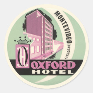 Sticker Rond Hôtel Oxford, Montevideo, Uruguay, Vintage voyage