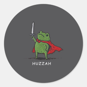Sticker Rond Hourra Chevalier Grenouille Citation de Mème d'Épé