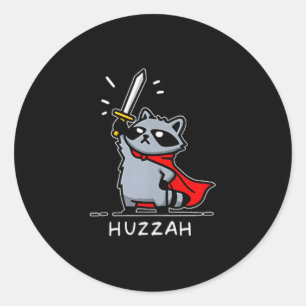 Sticker Rond Hourra Raton Chevalier Citation de Mème d'Épée Drô
