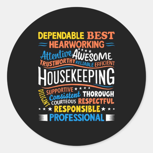Sticker Rond Housekeeng Appreciation Environmental Services Wee (Devant)