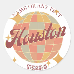 Sticker Rond Houston City Texas USA Décoration rétro