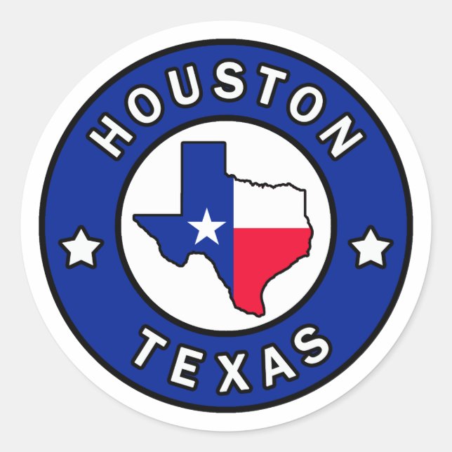 Sticker Rond Houston Texas (Devant)