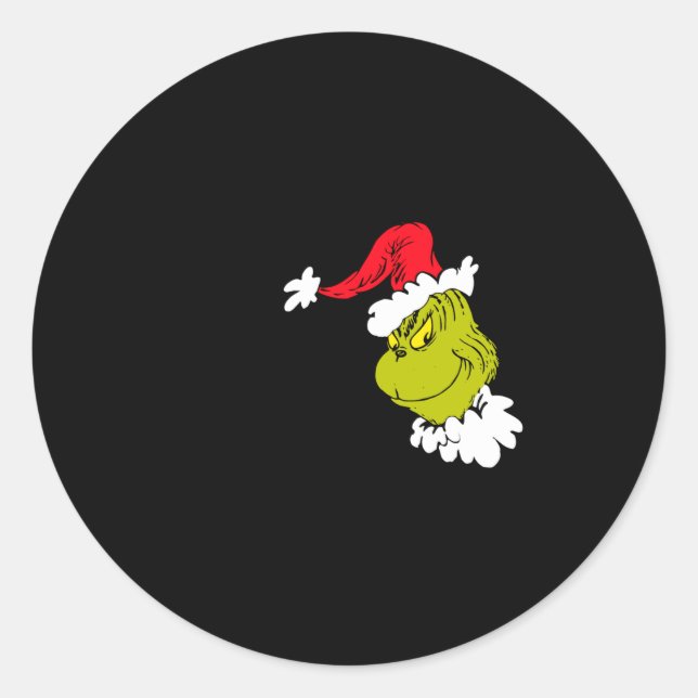 Sticker Rond How Stole Christmas Hes A Mean One  (Devant)
