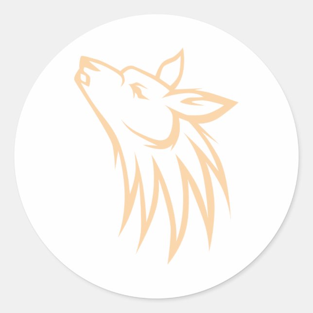 Sticker Rond Howling Coyote (Devant)