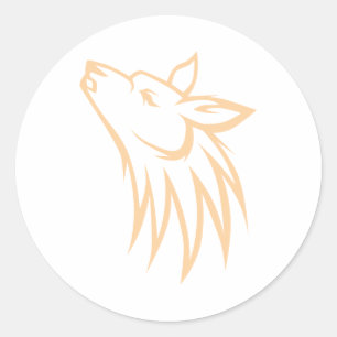 Sticker Rond Howling Coyote