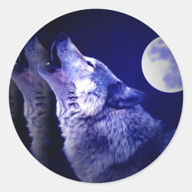 Sticker Rond Howling Wolf (Devant)