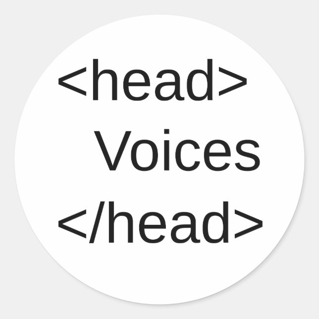 Sticker Rond HTML-Voix dans mon</head> (Devant)