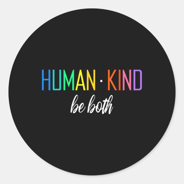 Sticker Rond Hu Genre Être Les Deux Lgbtq Ally Pride Rainbow Po (Devant)