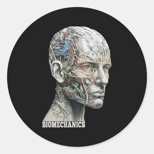 Sticker Rond Hu Head Science Anatomie Biomécanique (Devant)