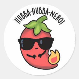 Sticker Rond Hubba-hubba-nero Funny Habanero Pun