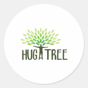 Sticker Rond Hug A Tree - Jour des terres Hugger Tree Save Eart