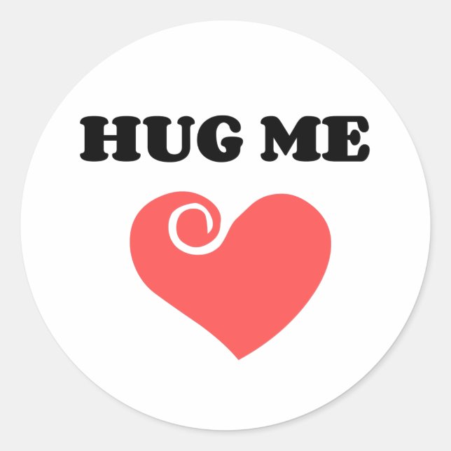STICKER ROND HUG ME (Devant)