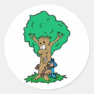 Sticker Rond Hugger d'arbre