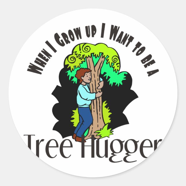 Sticker Rond Hugger d'arbre (Devant)