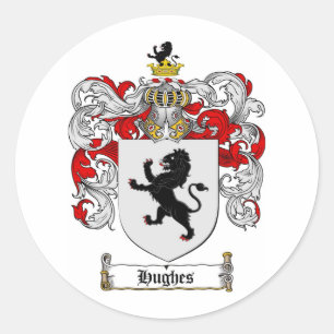 STICKER ROND HUGHES FAMILLE CREST - HUGHES COAT D'ARMES