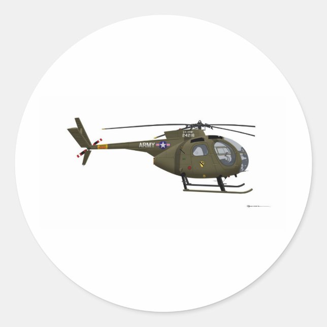 Sticker Rond Hughes OH-6 Cayuse Cav (Devant)