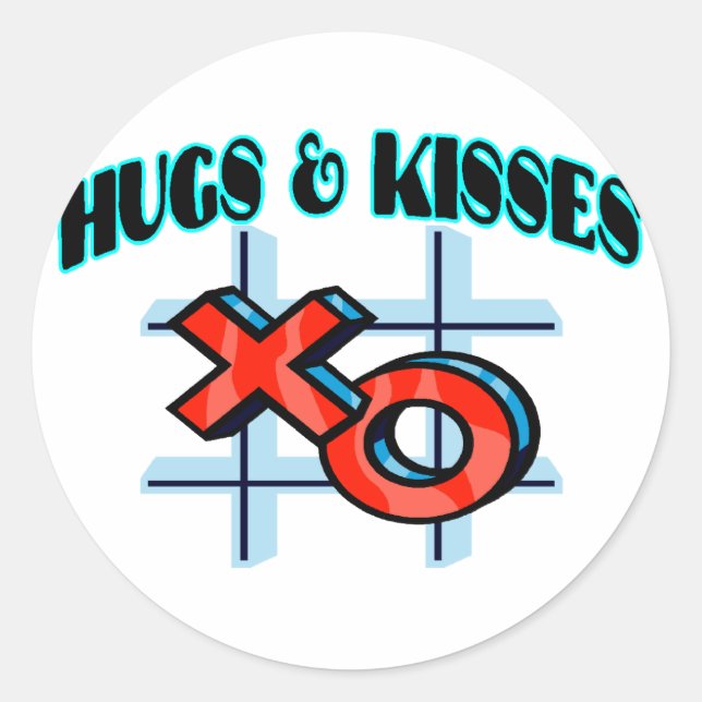 Sticker Rond Hugues Et Baisers XO (Devant)