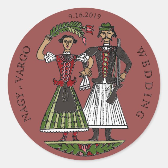 Sticker Rond Huile de chili Hun Couple (Devant)