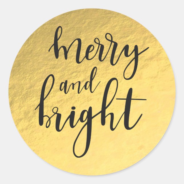 Sticker Rond Huile d'or Glamour de Glam moderne MERRY & BRIGHT  (Devant)
