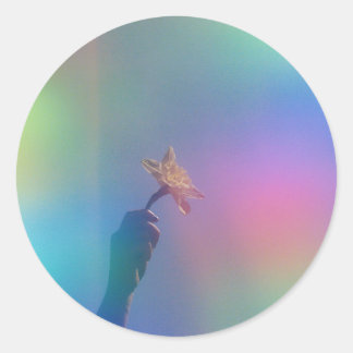 Sticker Rond Huile Holographique Colorée Vibrant UnicornLiquide