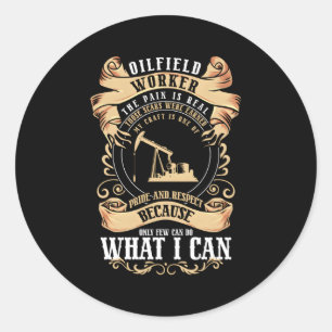 Sticker Rond Huile Puits oléagineux Ordures de champs d'huile o