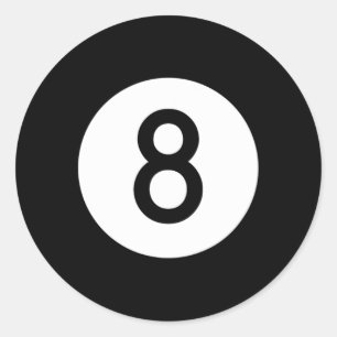 Sticker Rond Huit Bal Noir Huit Bal De Billard