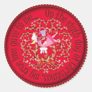 Sticker Rond Huit bonnes une traite - 12 jours de Noël