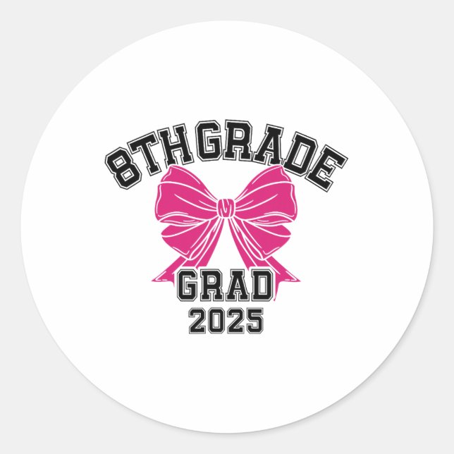 Sticker Rond Huitième 8e année 2025 Coquette Middle School (Devant)