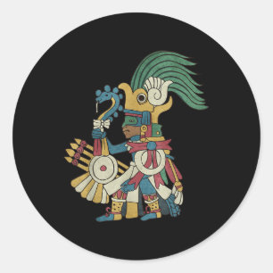 Sticker Rond Huitzilopochtli Aztec Dieu Aztec Mythologie Maya S