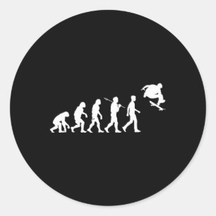 Sticker Rond Humanité du skateboard évoluée pour sauter haut Fu