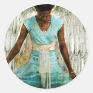 Sticker Rond Humble Ange